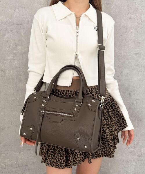 WEGO（ウィゴー）の「WEGO/2wayスタッズボストン（ボストンバッグ・レディース・ブラウン/ブラック・FREE）」の17枚目の写真