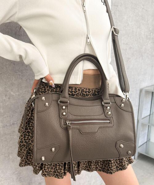 WEGO（ウィゴー）の「WEGO/2wayスタッズボストン（ボストンバッグ・レディース・ブラウン/ブラック・FREE）」の18枚目の写真