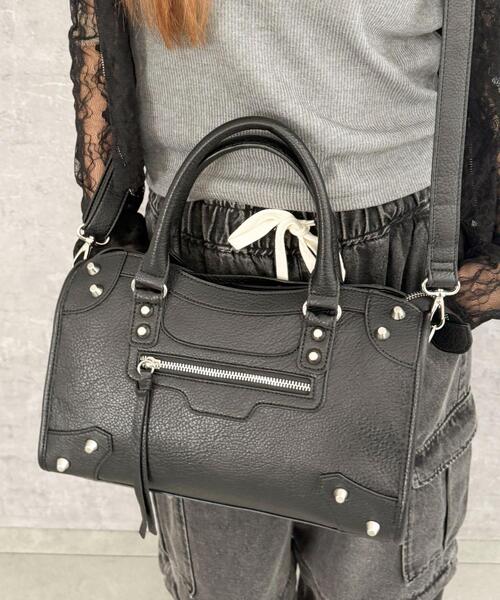 WEGO（ウィゴー）の「WEGO/2wayスタッズボストン（ボストンバッグ・レディース・ブラウン/ブラック・FREE）」の10枚目の写真