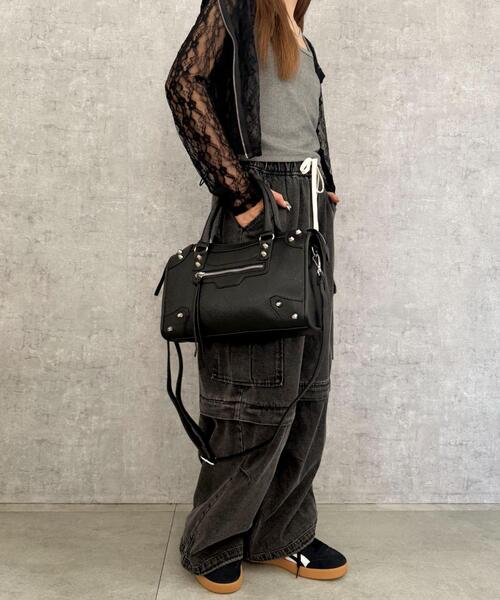 WEGO（ウィゴー）の「WEGO/2wayスタッズボストン（ボストンバッグ・レディース・ブラウン/ブラック・FREE）」の11枚目の写真