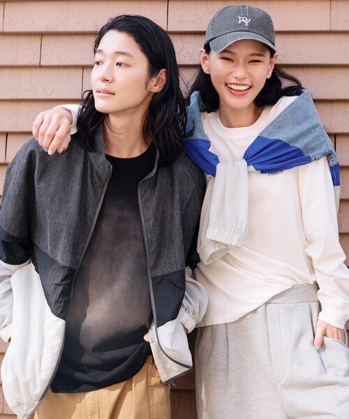 Purple&Yellow（パープルアンドイエロー）の「ライトオンスデニム×シアーナイロン切替ブルゾン（ブルゾン・メンズ・ブラック/ライトインディゴブルー・SMALL/MEDIUM/LARGE）」の2枚目の写真