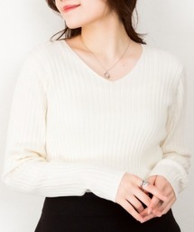 【新色追加!着まわし自在!】Vネックリブニット