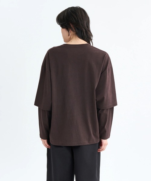 RVCA(ルーカ)の「RVCA レディース LAYERD LS TEE ロンT 【2025年秋冬モデル】/ルーカレイヤードデザインロゴ長袖ロンT(Tシャツ/カットソー・レディース・ホワイト/ブラック/ブラウン系その他・SMALL/MEDIUM)」の10枚目の写真