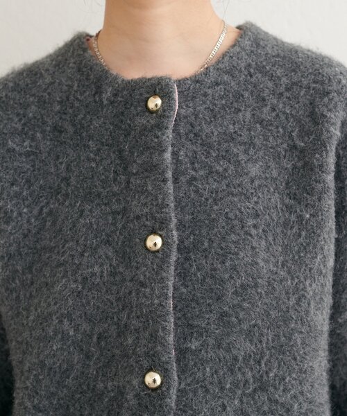 natural couture ノーカラージャケット ピンク 配色　1度使用 natural couture（ナチュラルクチュール）｜ノーカラー