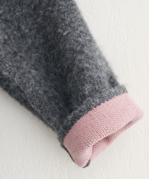 セール】【WEB限定】Wフェイス配色ニットジャケット（カーディガン