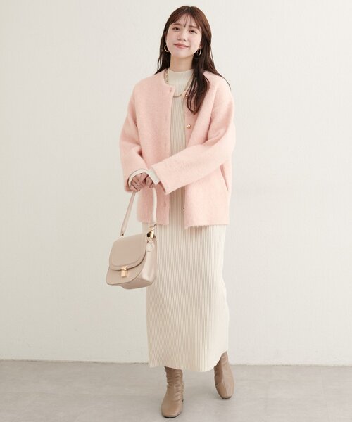 セール】【WEB限定】Wフェイス配色ニットジャケット（カーディガン