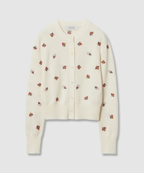 LOULOU WILLOUGHBY】フラワーシシュウカーディガン