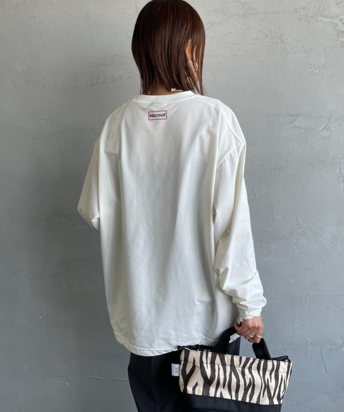 MARMOT（マーモット）の「[Marmot/マーモット] 別注 ドローコード付き ワンポイントロゴポケット ロングスリーブTシャツ（Tシャツ/カットソー・レディース・ブラック/ホワイト・S/M/L/XL）」の19枚目の写真