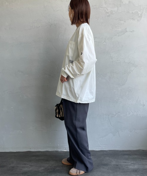 MARMOT（マーモット）の「[Marmot/マーモット] 別注 ドローコード付き ワンポイントロゴポケット ロングスリーブTシャツ（Tシャツ/カットソー・レディース・ブラック/ホワイト・S/M/L/XL）」の21枚目の写真