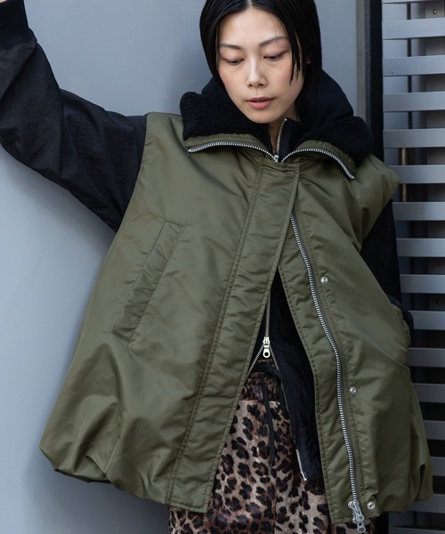 最終価格！Munich♡ナイロンツイル×シープボアバルーンフライトベスト ナイロンツイル×シープボアバルーンフライトベスト（その他アウター