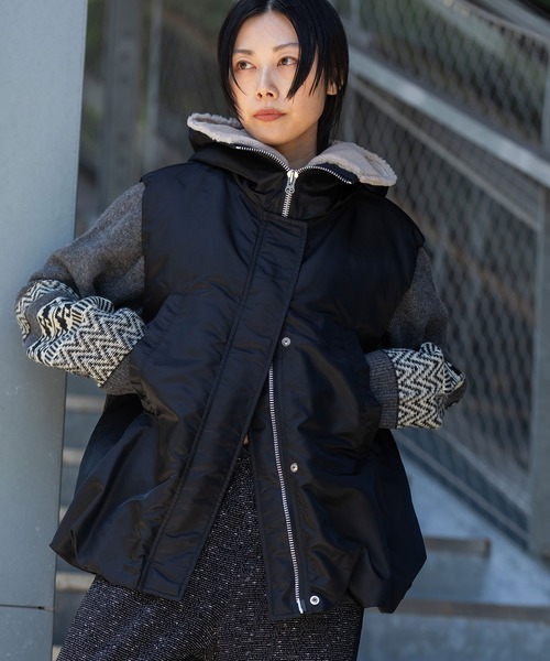 最終価格！Munich♡ナイロンツイル×シープボアバルーンフライトベスト ナイロンツイル×シープボアバルーンフライトベスト（その他アウター