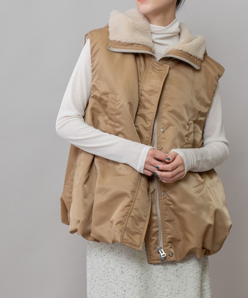 ナイロンツイル×シープボアバルーンフライトベスト（その他アウター