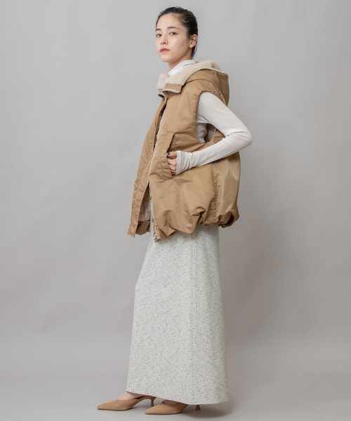 Munich(ミューニック)の「ナイロンツイル×シープボアバルーンフライトベスト(その他アウター・レディース・ブラック/カーキ/キャメル・FREE)」の8枚目の写真