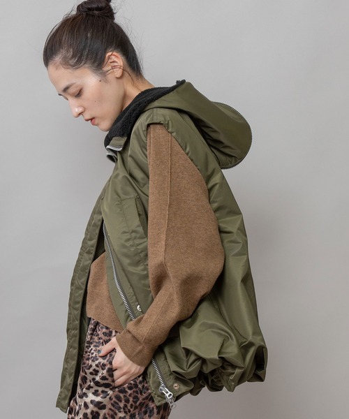 Munich(ミューニック)の「ナイロンツイル×シープボアバルーンフライトベスト(その他アウター・レディース・ブラック/カーキ/キャメル・FREE)」の14枚目の写真