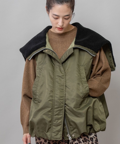 最終価格！Munich♡ナイロンツイル×シープボアバルーンフライトベスト ナイロンツイル×シープボアバルーンフライトベスト（その他アウター