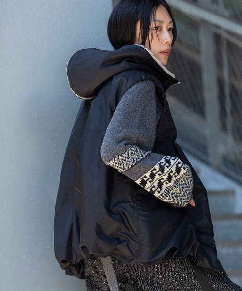 最終価格！Munich♡ナイロンツイル×シープボアバルーンフライトベスト ナイロンツイル×シープボアバルーンフライトベスト（その他アウター