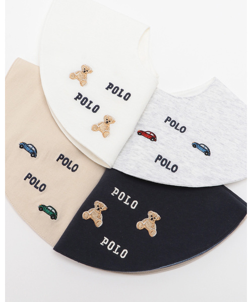petit main（プティマイン）の「【POLO BCS】モチーフ刺繍スタイ（スタイ/よだれかけ・キッズ・ネイビー/ライトベージュ/トップグレー/オフホワイト・F）」の9枚目の写真