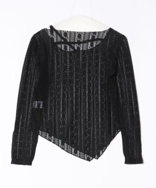 WESTSEA(ウエストシー)の「シアー レース アシンメトリーデザイン トップス 長袖(Tシャツ/カットソー・レディース・ホワイト/アイボリー/ブラック・FREE)」の18枚目の写真