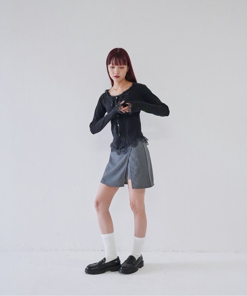 Uenui(ウニュイ)の「【 cunii 】 frill lace rib cardigan(カーディガン/ボレロ・レディース・ブラック/ベージュ/ホワイト・FREE)」の21枚目の写真