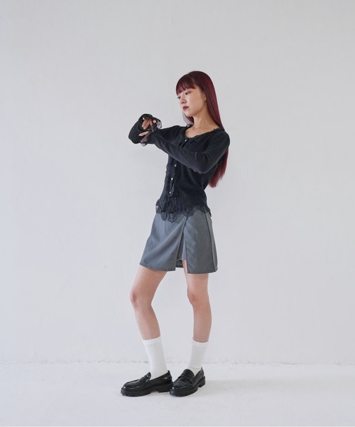 Uenui(ウニュイ)の「【 cunii 】 frill lace rib cardigan(カーディガン/ボレロ・レディース・ブラック/ベージュ/ホワイト・FREE)」の22枚目の写真
