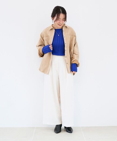 le.coeur blanc（ルクールブラン）の「合皮ポケットオーバーシャツ（シャツ/ブラウス・レディース・キャメル/ベージュ・38）」の22枚目の写真