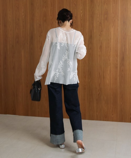 Bou Jeloud(ブージュルード)の「刺しゅうプルオーバー(その他トップス・レディース・ブラック/オフホワイト・FREE)」の9枚目の写真