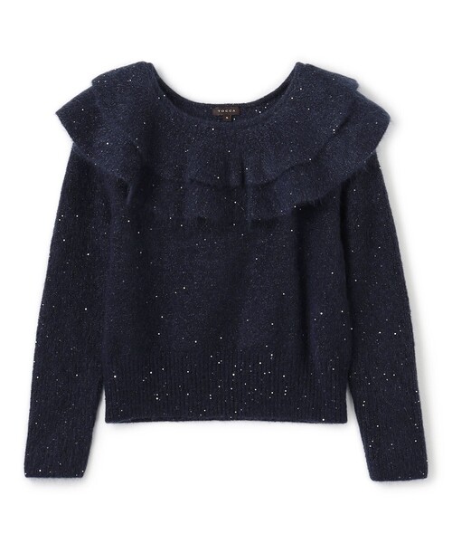 TOCCA(トッカ)の「ROMANTIC FLUTTER ニットプルオーバー(ニット/セーター・レディース・ネイビー系/ピンク系・MEDIUM/SMALL)」の1枚目の写真