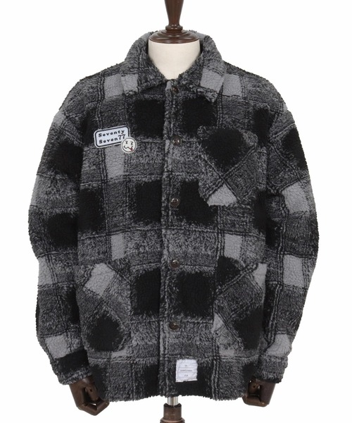 seventy seven（セブンティセブン）の「mj11119-check boa work JKT ボアシャツジャケット(7725W010)（その他アウター・メンズ・チェック/ブラック系その他・XL/L/M/S）」の7枚目の写真