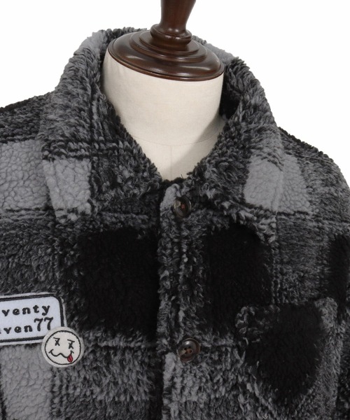 seventy seven（セブンティセブン）の「mj11119-check boa work JKT ボアシャツジャケット(7725W010)（その他アウター・メンズ・チェック/ブラック系その他・XL/L/M/S）」の9枚目の写真