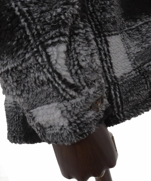 seventy seven（セブンティセブン）の「mj11119-check boa work JKT ボアシャツジャケット(7725W010)（その他アウター・メンズ・チェック/ブラック系その他・XL/L/M/S）」の5枚目の写真