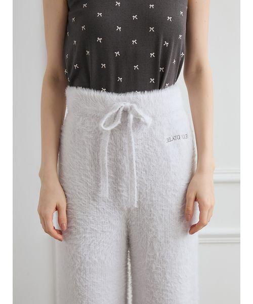 リボンフェザーロングパンツ（ルームウェア/パジャマ）｜gelato pique