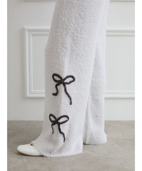 HALLOWEEN】リボンフェザーロングパンツ（ルームウェア/パジャマ