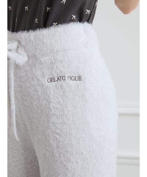 上下セット GELATO PIQUE ホワイト リボン ルームウェア リボンフェザーロングパンツ（ルームウェア/パジャマ）｜gelato pique