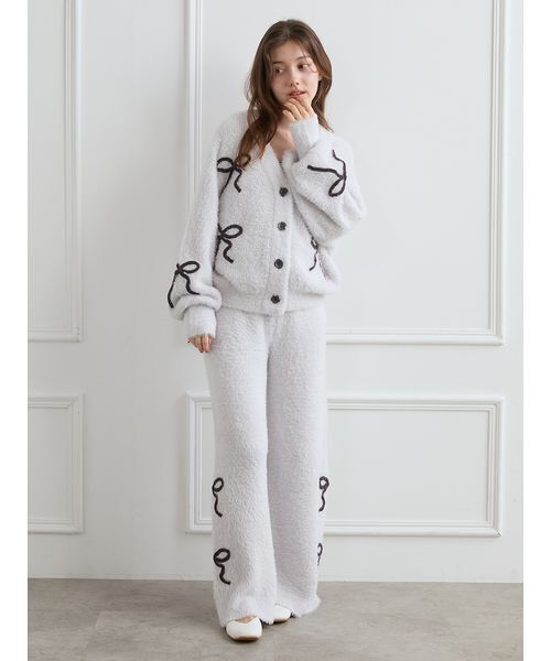 上下セット GELATO PIQUE ホワイト リボン ルームウェア 上下セット GELATO PIQUE ホワイト リボン ルームウェア ホワイト/白色