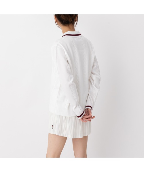 FILA(フィラ)の「L/S KNIT SHIRTS(ニット/セーター・レディース・オフホワイト/ネイビー/ワインレッド・M/L/XL)」の10枚目の写真