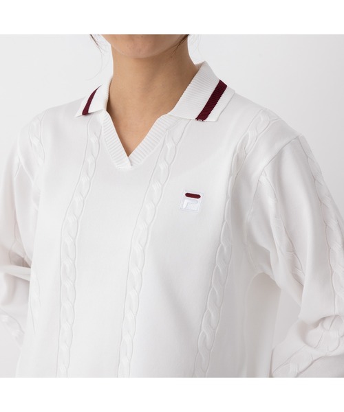 FILA(フィラ)の「L/S KNIT SHIRTS(ニット/セーター・レディース・オフホワイト/ネイビー/ワインレッド・M/L/XL)」の8枚目の写真