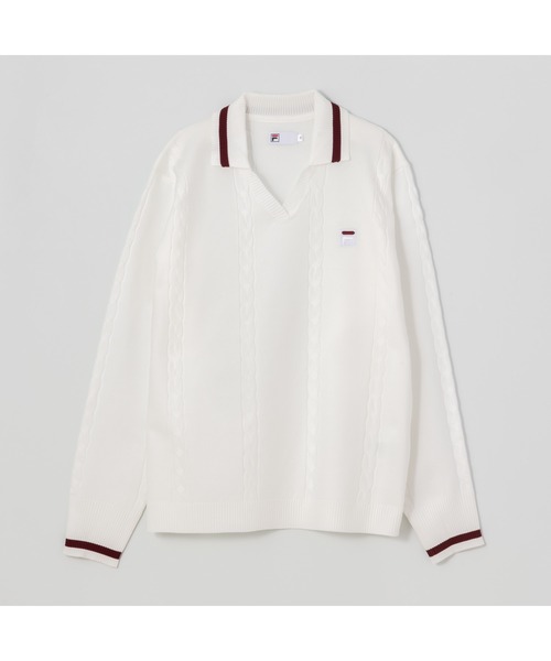 FILA(フィラ)の「L/S KNIT SHIRTS(ニット/セーター・レディース・オフホワイト/ネイビー/ワインレッド・M/L/XL)」の11枚目の写真