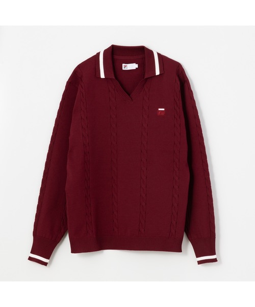 FILA(フィラ)の「L/S KNIT SHIRTS(ニット/セーター・レディース・オフホワイト/ネイビー/ワインレッド・M/L/XL)」の13枚目の写真