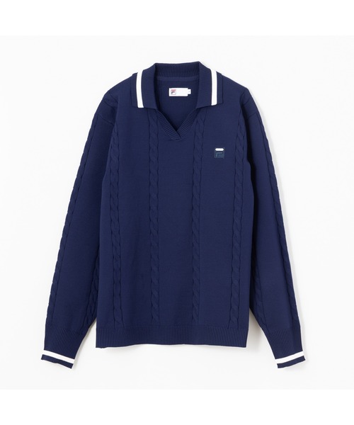 FILA(フィラ)の「L/S KNIT SHIRTS(ニット/セーター・レディース・オフホワイト/ネイビー/ワインレッド・M/L/XL)」の12枚目の写真