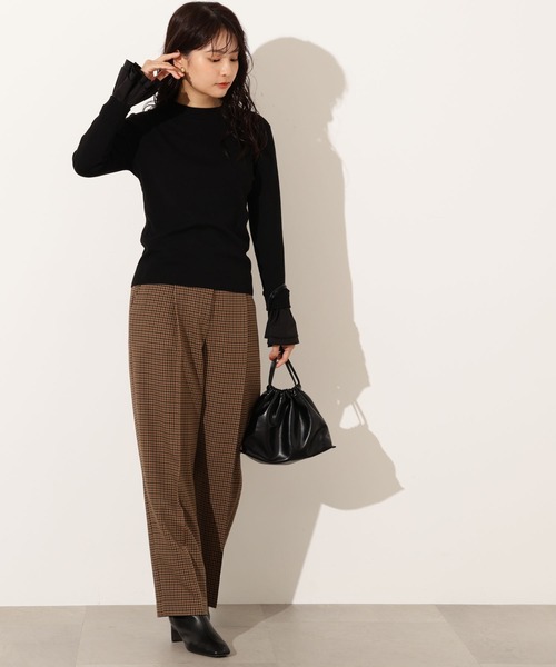 N.(N. Natural Beauty Basic)(エヌエヌナチュラルビューティーベーシック)の「カフスドッキングニット(ニット/セーター・レディース・オフホワイト/グレー/ブラック・MEDIUM)」の19枚目の写真