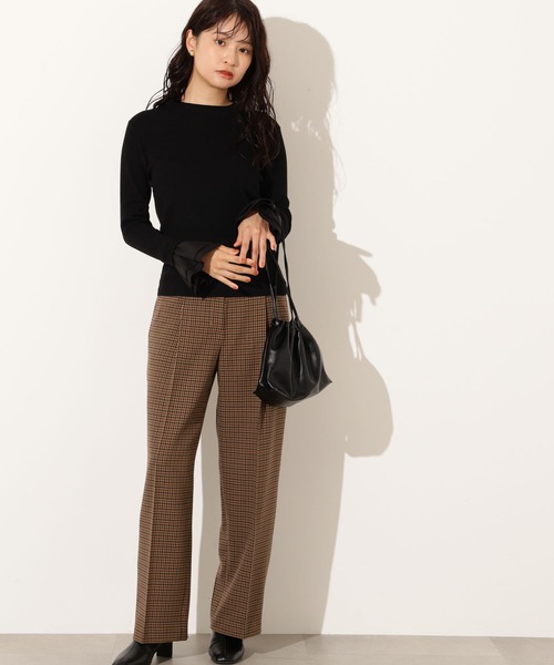 N.(N. Natural Beauty Basic)(エヌエヌナチュラルビューティーベーシック)の「カフスドッキングニット(ニット/セーター・レディース・オフホワイト/グレー/ブラック・MEDIUM)」の22枚目の写真