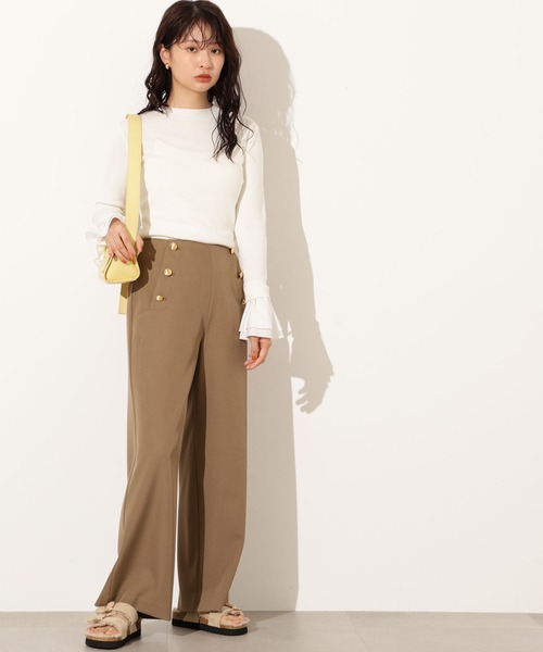 N.(N. Natural Beauty Basic)(エヌエヌナチュラルビューティーベーシック)の「カフスドッキングニット(ニット/セーター・レディース・オフホワイト/グレー/ブラック・MEDIUM)」の5枚目の写真