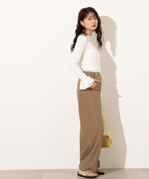 N.(N. Natural Beauty Basic)(エヌエヌナチュラルビューティーベーシック)の「カフスドッキングニット(ニット/セーター・レディース・オフホワイト/グレー/ブラック・MEDIUM)」の9枚目の写真