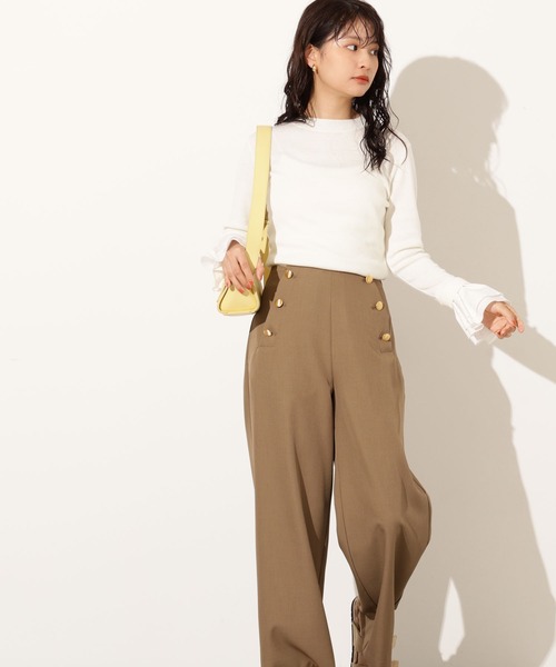 N.(N. Natural Beauty Basic)(エヌエヌナチュラルビューティーベーシック)の「カフスドッキングニット(ニット/セーター・レディース・オフホワイト/グレー/ブラック・MEDIUM)」の10枚目の写真