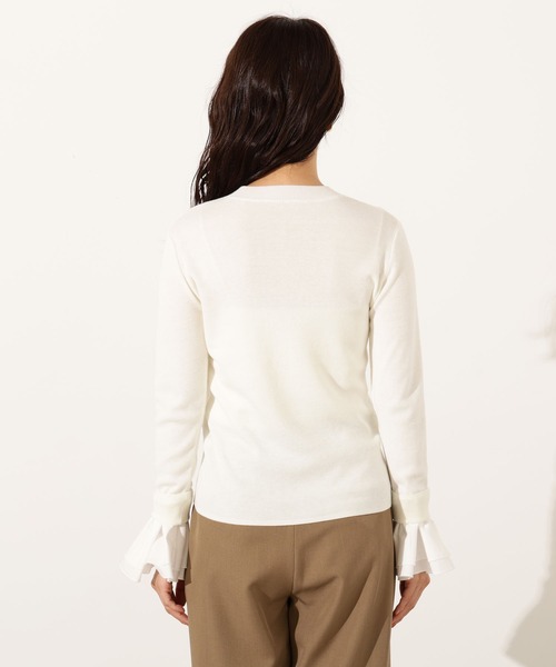 N.(N. Natural Beauty Basic)(エヌエヌナチュラルビューティーベーシック)の「カフスドッキングニット(ニット/セーター・レディース・オフホワイト/グレー/ブラック・MEDIUM)」の13枚目の写真