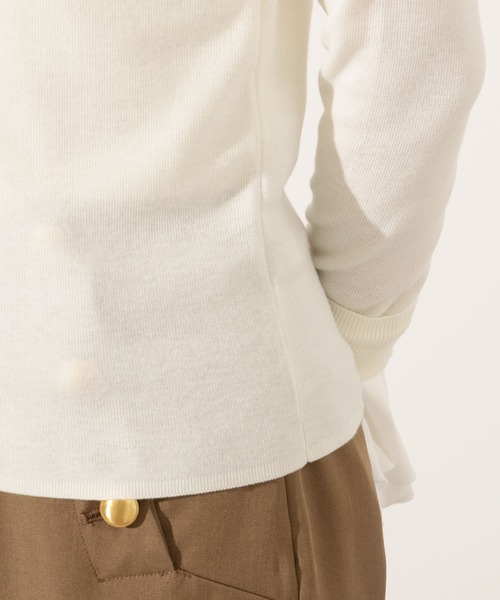 N.(N. Natural Beauty Basic)(エヌエヌナチュラルビューティーベーシック)の「カフスドッキングニット(ニット/セーター・レディース・オフホワイト/グレー/ブラック・MEDIUM)」の16枚目の写真