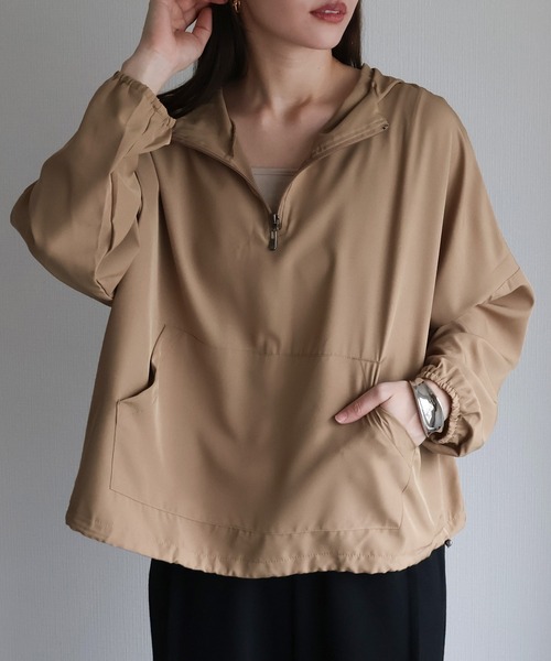 セール】ハーフジップフーディープルオーバー（パーカー）｜sin