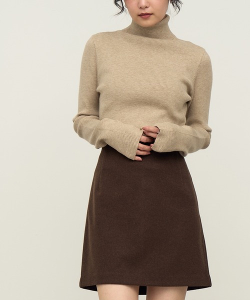 NOGLE（ノグル）の「【NOGLE/ノグル】リブタートルニット（ニット/セーター・レディース・ブラック系/イエロー/ライトグレー/ブラウン/レッド/アイボリー/ブラック/グレイッシュベージュ/オリーブ/グレー/アイボリー系/ブルー・FREE）」の7枚目の写真