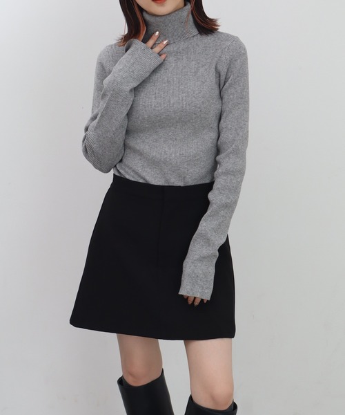 NOGLE（ノグル）の「【NOGLE/ノグル】リブタートルニット（ニット/セーター・レディース・ブラック系/イエロー/ライトグレー/ブラウン/レッド/アイボリー/ブラック/グレイッシュベージュ/オリーブ/グレー/アイボリー系/ブルー・FREE）」の22枚目の写真