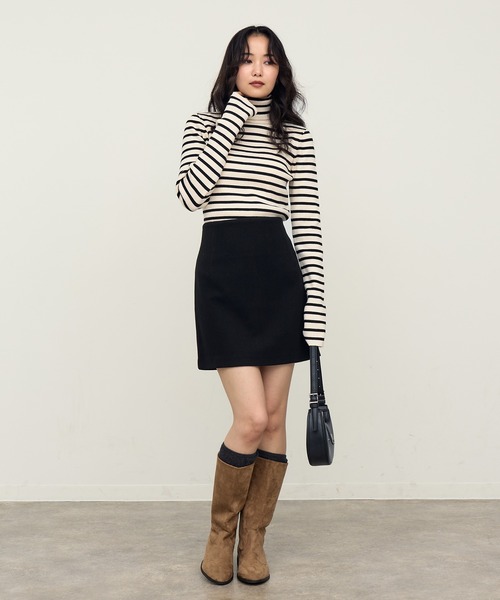 NOGLE（ノグル）の「【NOGLE/ノグル】リブタートルニット（ニット/セーター・レディース・ブラック系/イエロー/ライトグレー/ブラウン/レッド/アイボリー/ブラック/グレイッシュベージュ/オリーブ/グレー/アイボリー系/ブルー・FREE）」の18枚目の写真